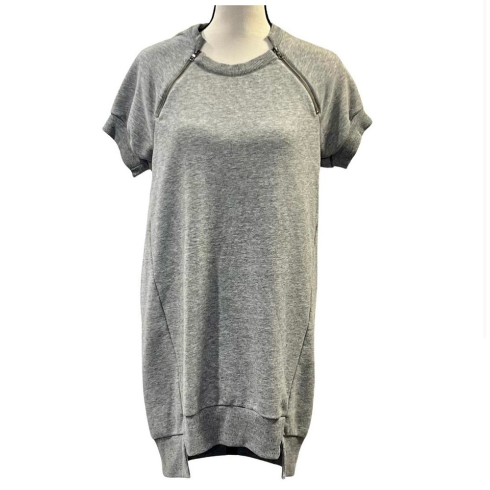 BCBG Maxazria Sweatshirt Dress Mini Gray with zipper size S